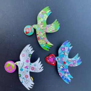 Destination Imagination 2016 Trading Pins Mosaic Bird Heart Peace Set of 3